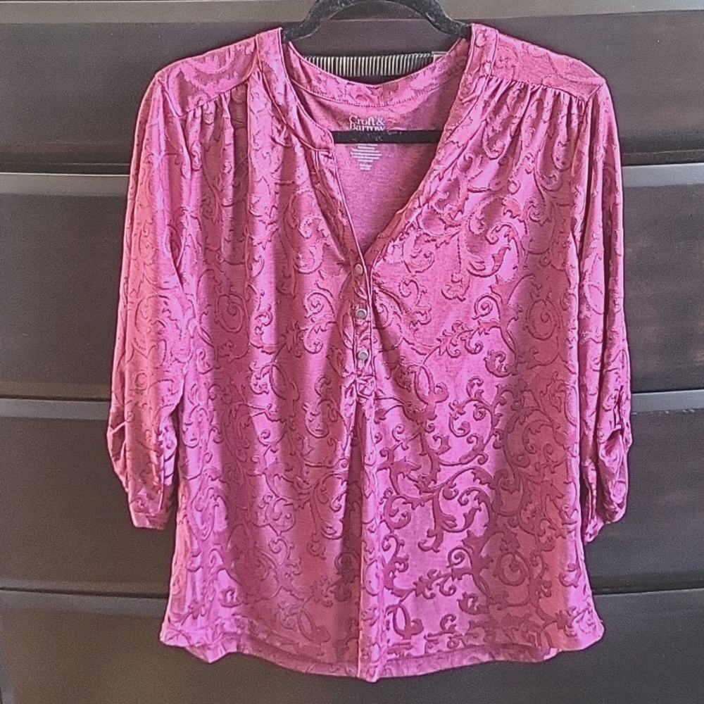 Maroon croft and barrow XL Jakard silky top